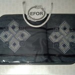 Подарочный набор полотенец для ванной 50х90, 70х140 Efor хлопковая махра герб v4 темно-серый, фото, фотография
