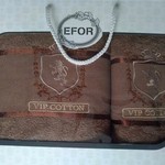 Подарочный набор полотенец для ванной 50х90, 70х140 Efor хлопковая махра герб v5 кофейный, фото, фотография