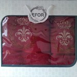 Подарочный набор полотенец для ванной 50х90, 70х140 Efor хлопковая махра герб v6 бордовый, фото, фотография