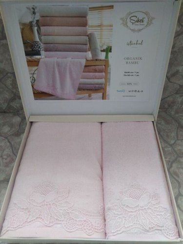 Подарочный набор полотенец для ванной 50х90, 70х140 Sikel BEHRAMIS бамбуково-хлопковая махра, фото, фотография