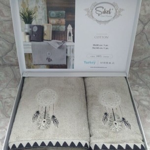 Подарочный набор полотенец для ванной 50х90, 70х140 Sikel DUS KAPANI хлопковая махра