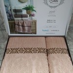 Подарочный набор полотенец для ванной 50х90, 70х140 Sikel GUZIDE хлопковая махра, фото, фотография