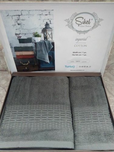 Подарочный набор полотенец для ванной 50х90, 70х140 Sikel IMPERIAL хлопковая махра, фото, фотография