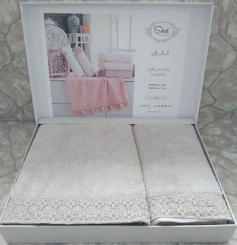 Подарочный набор полотенец для ванной 50х90, 70х140 Sikel PASTEL SIRMA хлопковая махра, фото, фотография