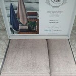 Подарочный набор полотенец для ванной 50х90, 70х140 Sikel STORE GUPUR хлопковая махра, фото, фотография