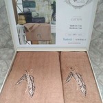 Подарочный набор полотенец для ванной 50х90, 70х140 Sikel TUY NAKIS хлопковая махра, фото, фотография