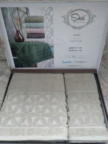 Подарочный набор полотенец для ванной 50х90, 70х140 Sikel VENUS хлопковая махра, фото, фотография