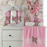Подарочный набор полотенец для ванной 50х90(2), 70х140(1) Merzuka BALLERINA хлопковая махра розовый, фото, фотография