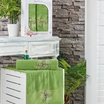 Подарочный набор полотенец для ванной 50х90, 70х140 Merzuka BLOOM хлопковая махра зеленый, фото, фотография