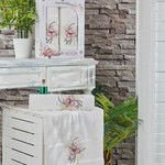 Подарочный набор полотенец для ванной 50х90, 70х140 Merzuka BLOOM хлопковая махра кремовый, фото, фотография