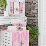 Подарочный набор полотенец для ванной 50х90(2), 70х140(1) Merzuka BLOOM хлопковая махра розовый, фото, фотография
