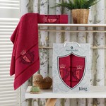 Подарочный набор полотенец для ванной 50х90, 70х140 Merzuka KING хлопковая махра бордовый, фото, фотография