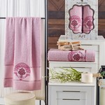 Подарочный набор полотенец для ванной 50х90, 70х140 Merzuka ART хлопковая махра светло-розовый, фото, фотография
