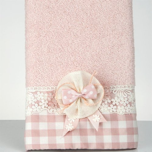 Подарочный набор с полотенцем Nazik Home LUCCA пудра, фото, фотография