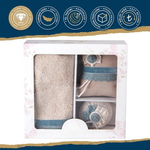 Подарочный набор с полотенцем Nazik Home ARYA, фото, фотография