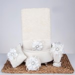 Подарочный набор с полотенцем Nazik Home PARADISE кремовый, фото, фотография