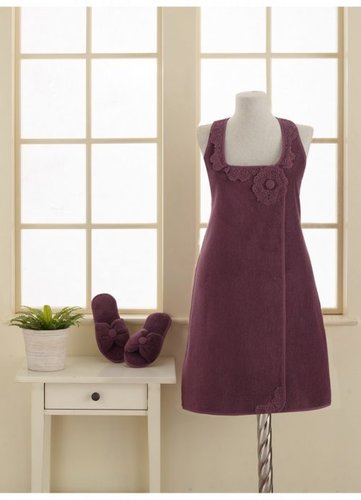 Набор для сауны женский Soft Cotton IRIS махра хлопок фиолетовый S, фото, фотография