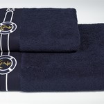 Подарочный набор с халатом Soft Cotton MARINE хлопковая махра синий XL, фото, фотография
