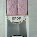 Подарочный набор полотенец для ванной 50х90, 70х140 Efor BMB-20 бамбуковая махра розовый, фото, фотография