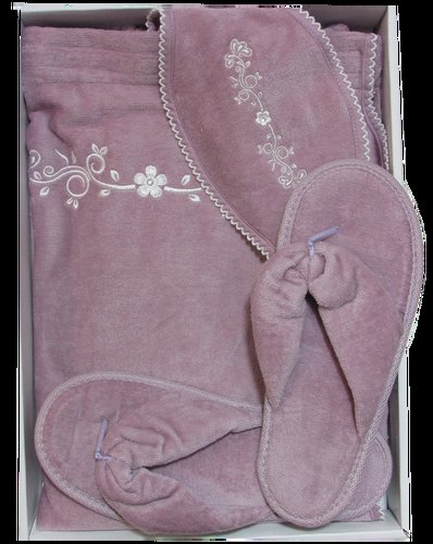 Набор для сауны женский Maison Dor BELLA махра хлопок фиолетовый, фото, фотография