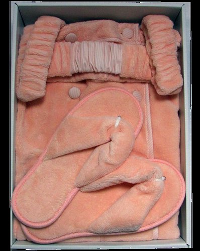 Набор для сауны женский Maison Dor SAUNA SKIRT махра персиковый L, фото, фотография