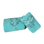 Подарочный набор полотенец для ванной 50х90, 70х140 Efor ANGEL хлопковая махра бирюзовый, фото, фотография