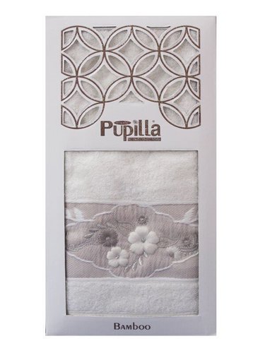 Полотенце для ванной в подарочной упаковке Pupilla SELENA бамбуковая махра кремовый, фото, фотография
