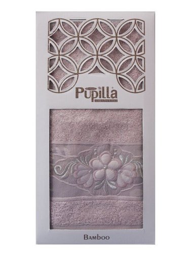 Полотенце для ванной в подарочной упаковке Pupilla SELENA бамбуковая махра сухая роза, фото, фотография