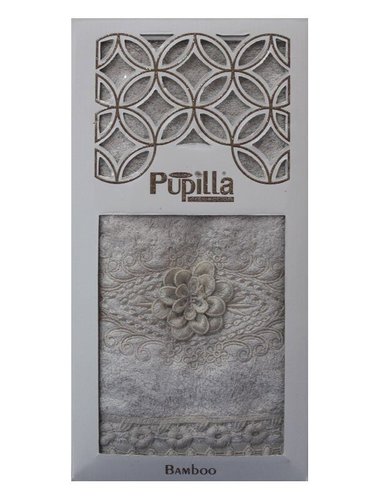 Полотенце для ванной в подарочной упаковке Pupilla STIL бамбуковая махра бежевый, фото, фотография