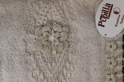 Полотенце для ванной в подарочной упаковке Pupilla STIL бамбуковая махра бежевый, фото, фотография