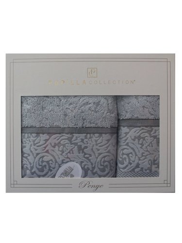 Подарочный набор полотенец для ванной 50х90, 70х140 Pupilla DALLAS хлопковая махра серый, фото, фотография