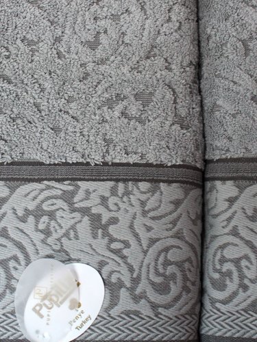 Подарочный набор полотенец для ванной 50х90, 70х140 Pupilla DALLAS хлопковая махра серый, фото, фотография