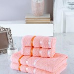 Набор полотенец для ванной EFOR хлопковая махра 50х90 2 шт., 70х140 2 шт. персиковый, фото, фотография