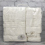 Набор полотенец для ванной 3 пр. Pupilla ELIT бамбуковая махра белый, фото, фотография