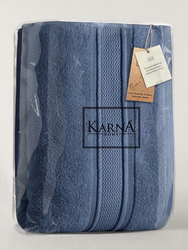 Полотенце для ванной Karna VIANA ZERO TWIST микрокоттон хлопок синий 50х90, фото, фотография
