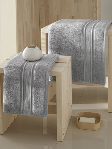 Полотенце для ванной Karna VIANA ZERO TWIST микрокоттон хлопок серый 50х90, фото, фотография
