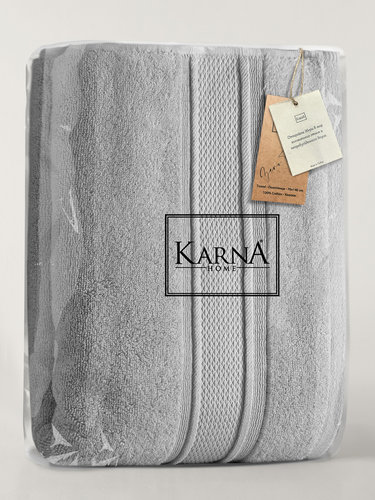 Полотенце для ванной Karna VIANA ZERO TWIST микрокоттон хлопок серый 70х140, фото, фотография