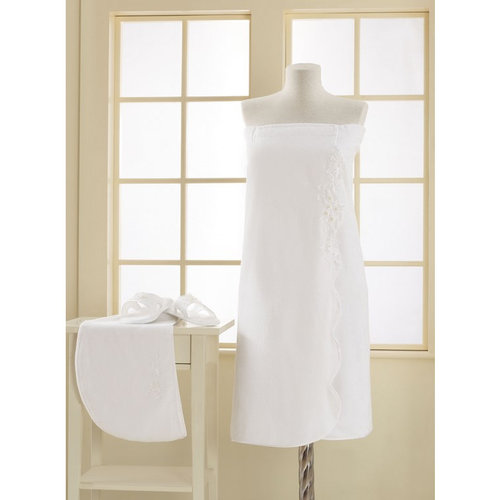 Набор для сауны женский Soft Cotton MASAL махра хлопок белый S/M, фото, фотография