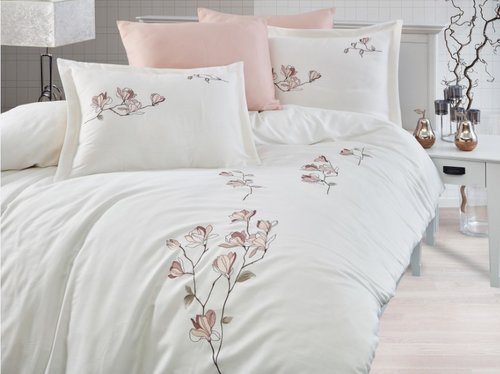 Постельное белье DO&CO KLEVER хлопковый сатин бежевый евро, фото, фотография