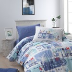 Детское постельное белье DO&CO SUMMER хлопковый ранфорс голубой 1,5 спальный, фото, фотография