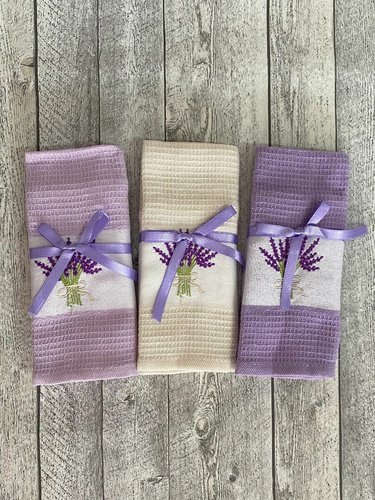 Набор полотенец для кухни 50х70(12) Efor ЛАВАНДА хлопковая вафля, фото, фотография