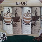 Подарочный набор кухонных полотенец 40х60(6) Efor NORMAL кофе хлопковая вафля, фото, фотография