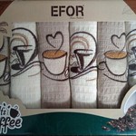 Подарочный набор кухонных полотенец 40х60(6) Efor NORMAL кофе с сердцем хлопковая вафля, фото, фотография