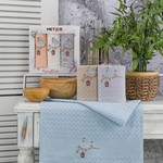 Подарочный набор полотенец для кухни 40х60(3) Meteor BIONCE хлопковая вафля птица, фото, фотография