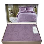 Постельное белье Maison Dor MIRABELLE хлопковый сатин-жаккард фиолетовый 1,5 спальный, фото, фотография