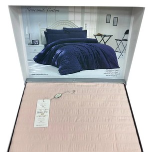 Постельное белье Maison Dor NEW CAMILE хлопковый жатый сатин-жаккард грязно-розовый 1,5 спальный