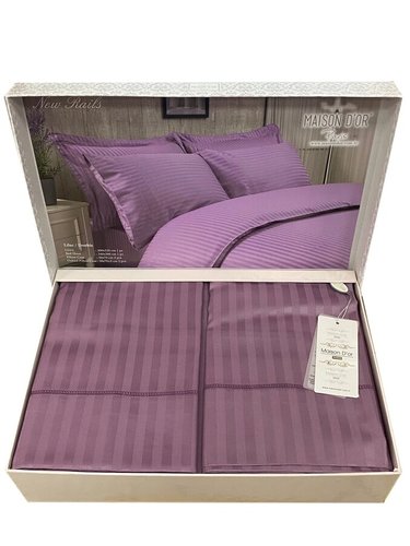 Постельное белье Maison Dor NEW RAILS хлопковый сатин-жаккард фиолетовый 1,5 спальный, фото, фотография