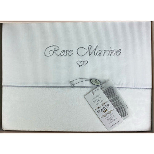 Постельное белье Maison Dor ROSEMARINE хлопковый сатин белый евро, фото, фотография