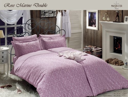 Постельное белье Maison Dor ROSEMARINE хлопковый сатин фиолетовый семейный, фото, фотография