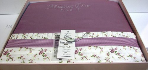 Постельное белье Maison Dor ROSES хлопковый сатин фиолетовый евро, фото, фотография